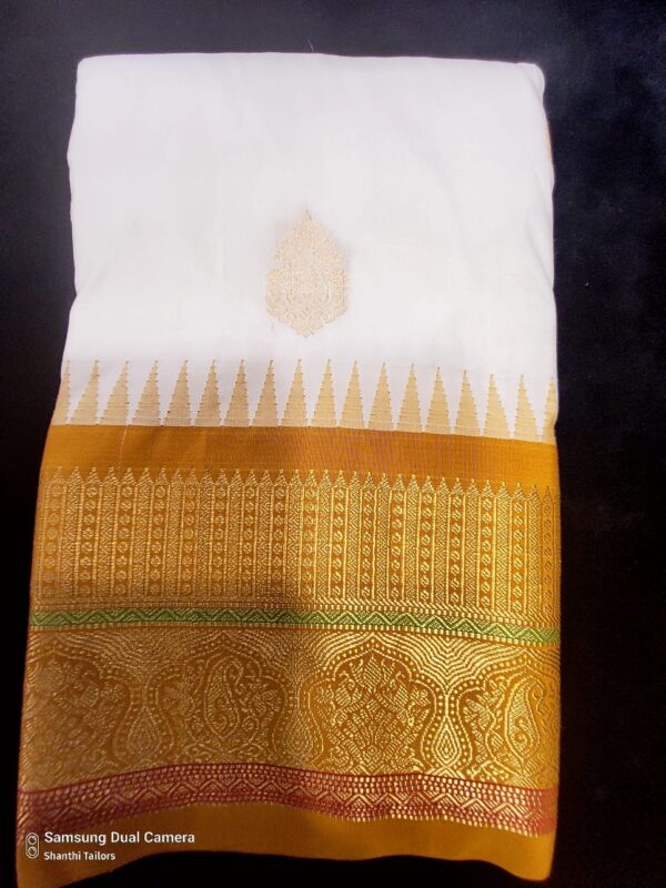 Offwhite with Yellow | Semi Kanchipuram Saree