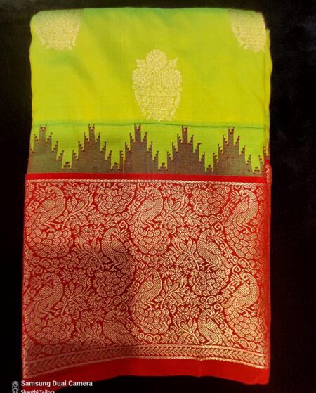 Sneha Green with Red | Semi Kanchipuram Saree