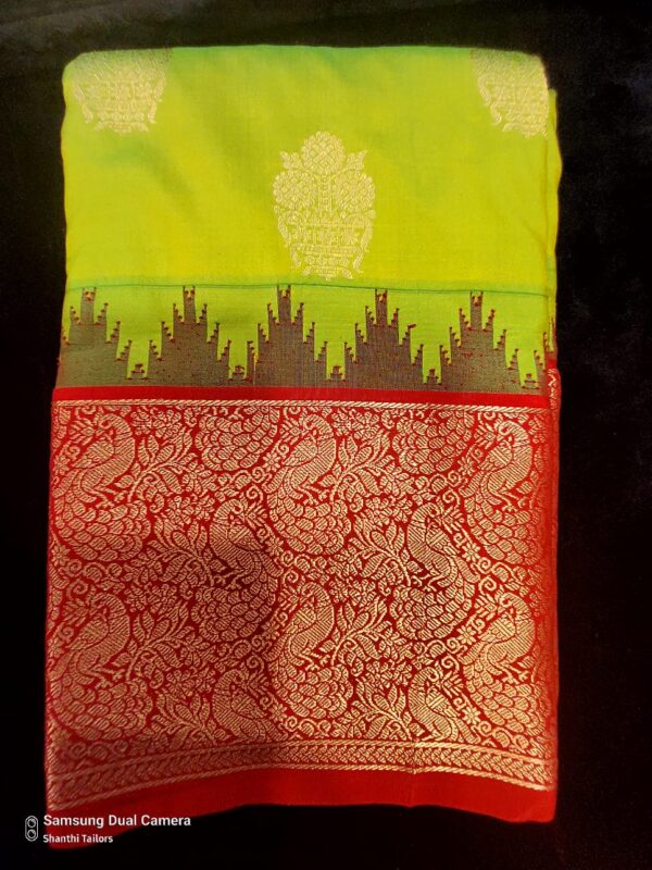 Sneha Green with Red | Semi Kanchipuram Saree