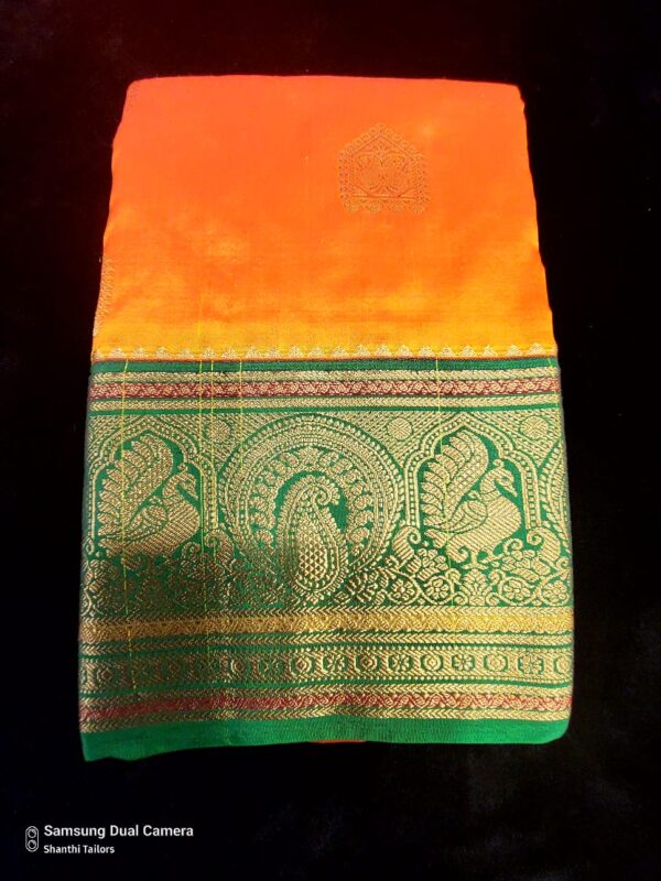 Mango Yellow With Green | Semi Kanchipuram Saree