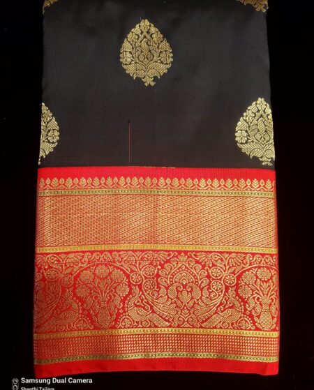 Black With Red | Semi Kanchipuram Saree