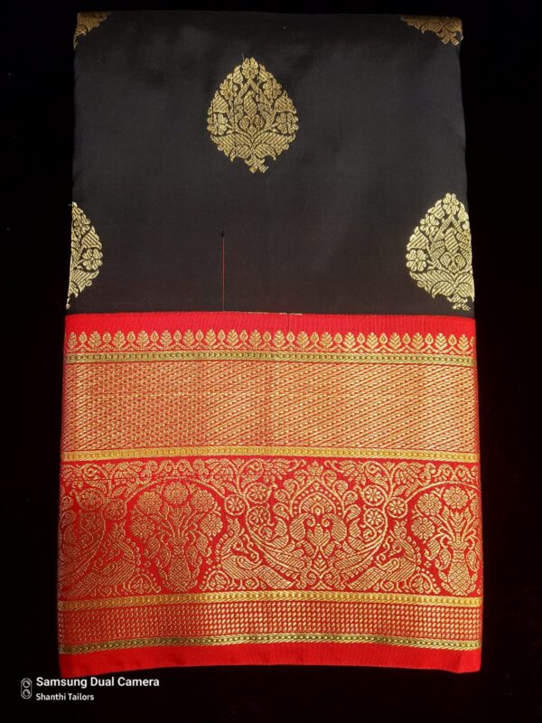 Black With Red | Semi Kanchipuram Saree