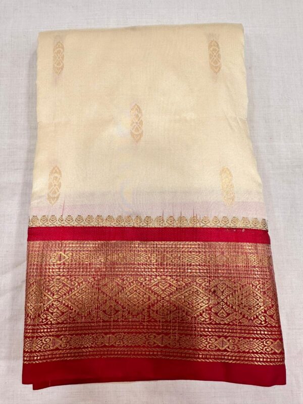 Offwhite with Red | Dharamvaram Silk Saree