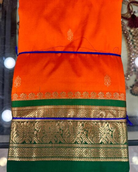 Orange with Green | Dharamvaram Silk Saree