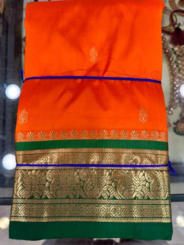 Orange with Green | Dharamvaram Silk Saree