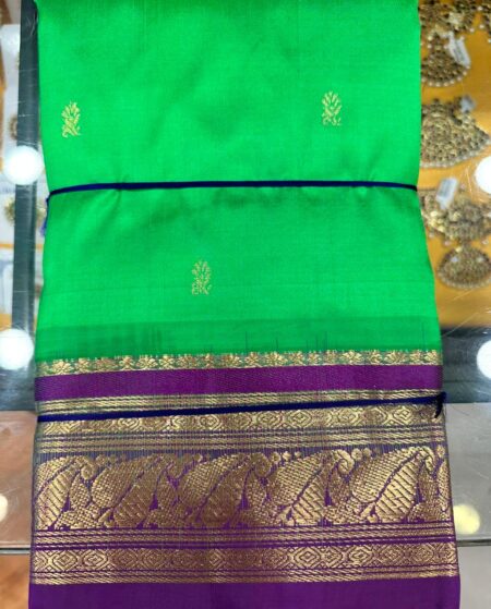 Parrot Green with Vadamalli | Dharamvaram Silk Saree