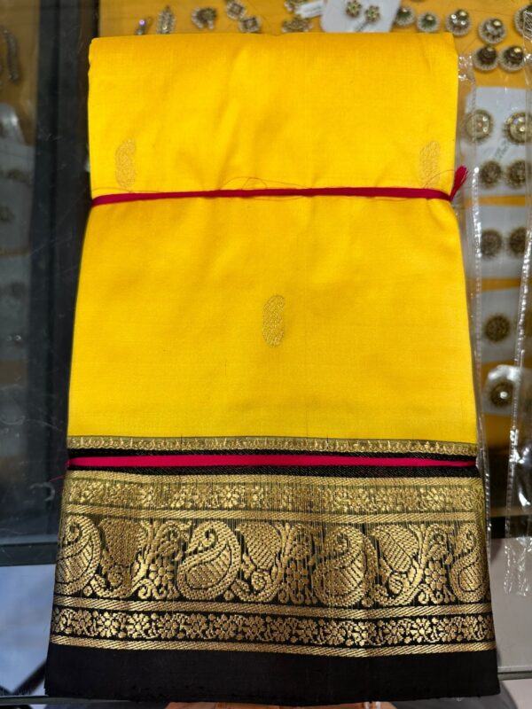 Yellow with Black | Dharamvaram Silk Saree