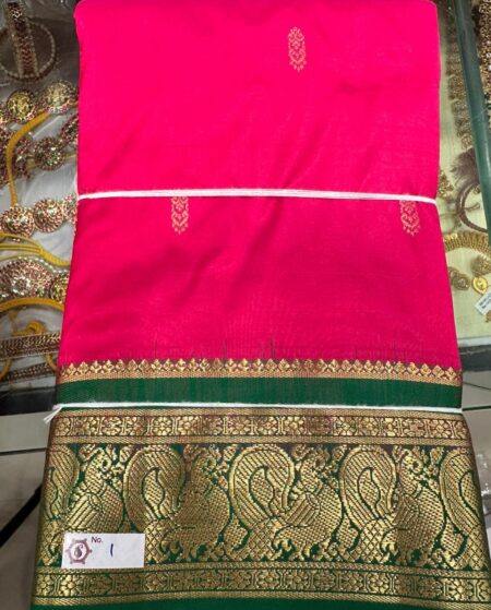 Pink with Green | Dharamvaram Silk Saree