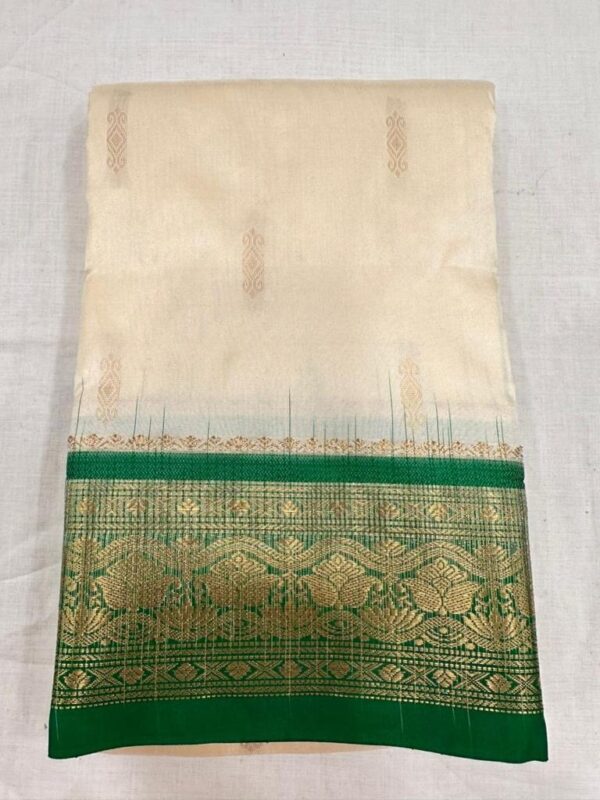 Offhwite with Green | Dharamvaram Silk Saree