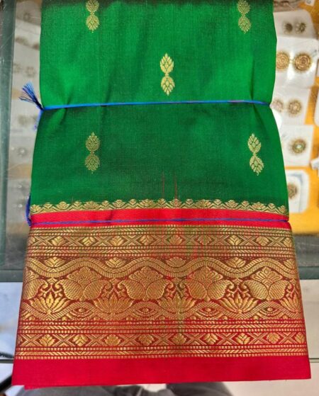 Green with Red | Dharamvaram Silk Saree